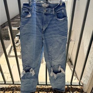 Vintage-Inspired Distressed Blue Abercrombie Jeans - 8L